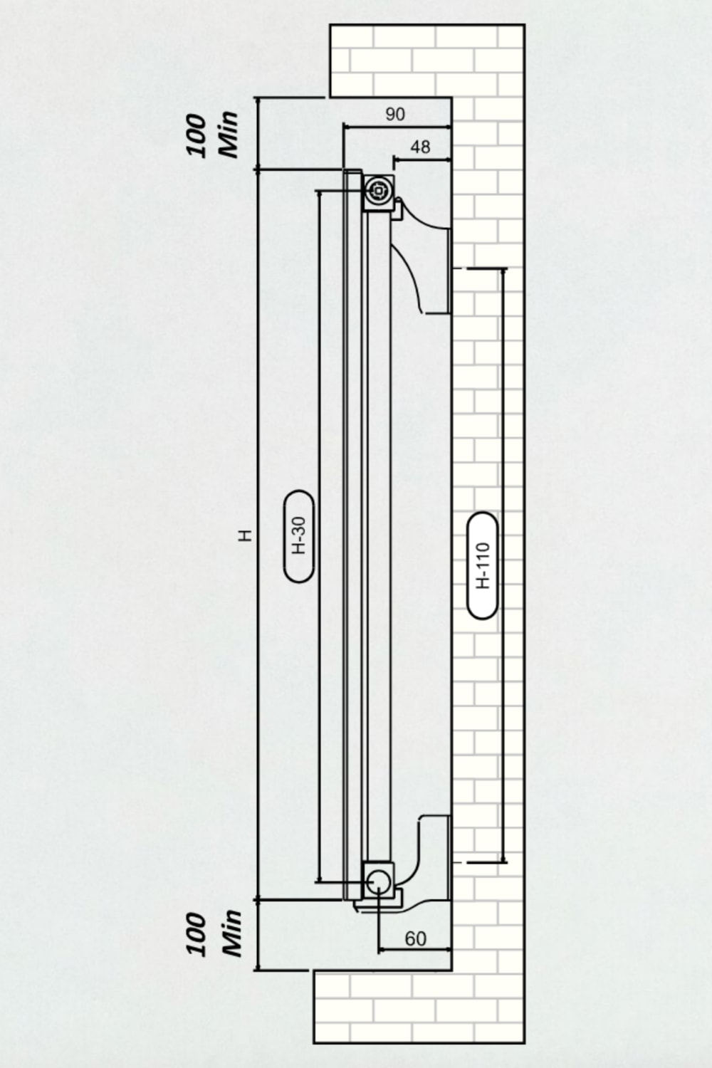 Hestia Alüminyum Radyatör Dikey 100 x 36 (4 Dilimli)