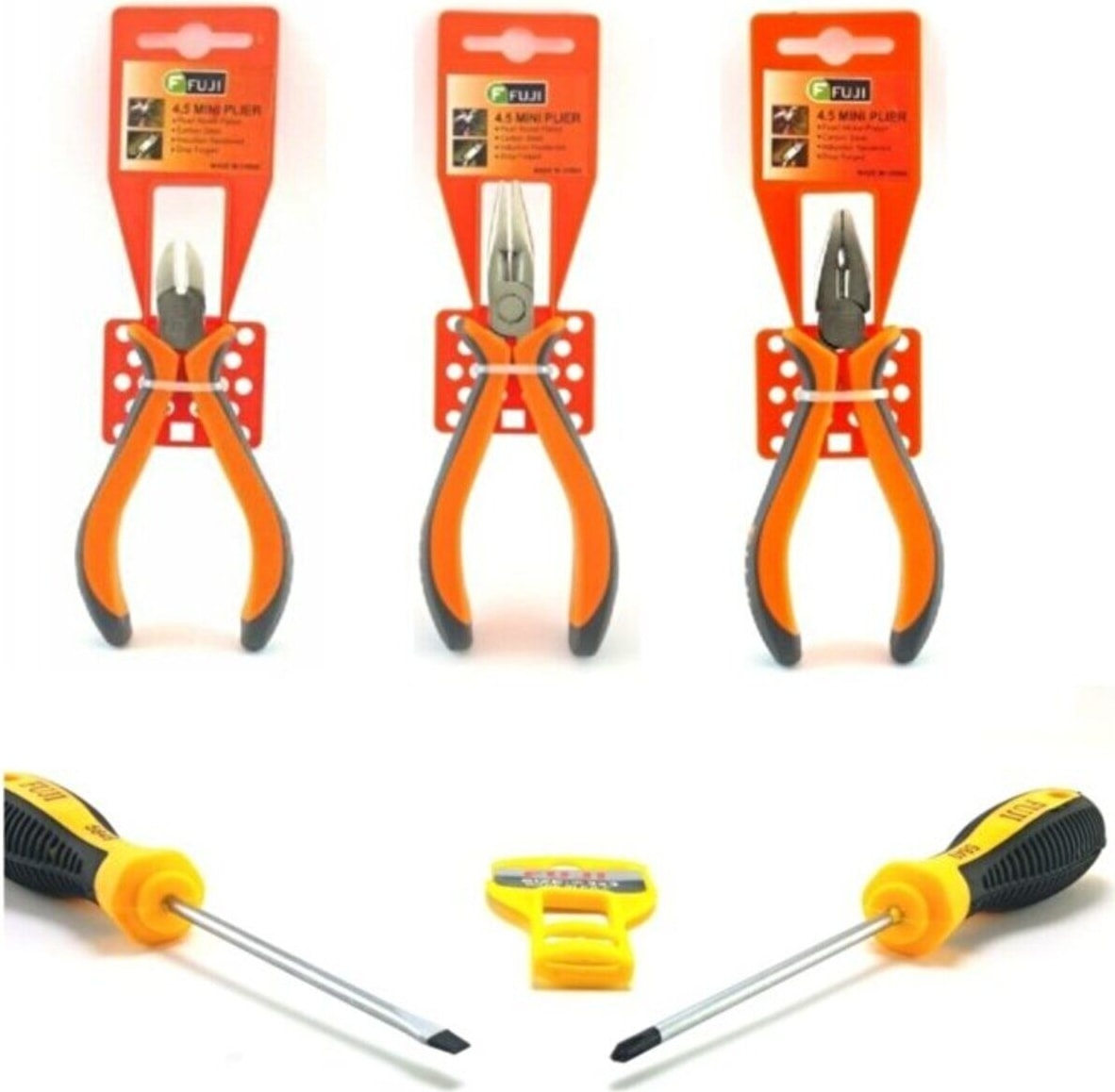 Fuji Mini Boy Yankeski Pense Kargaburun Düz ve Yıldız Tornavida 5 Parça Elektronikçi Seti