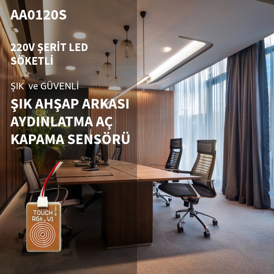 220V Ahşap Arkası Dokunmatik Sensör Anahtarı