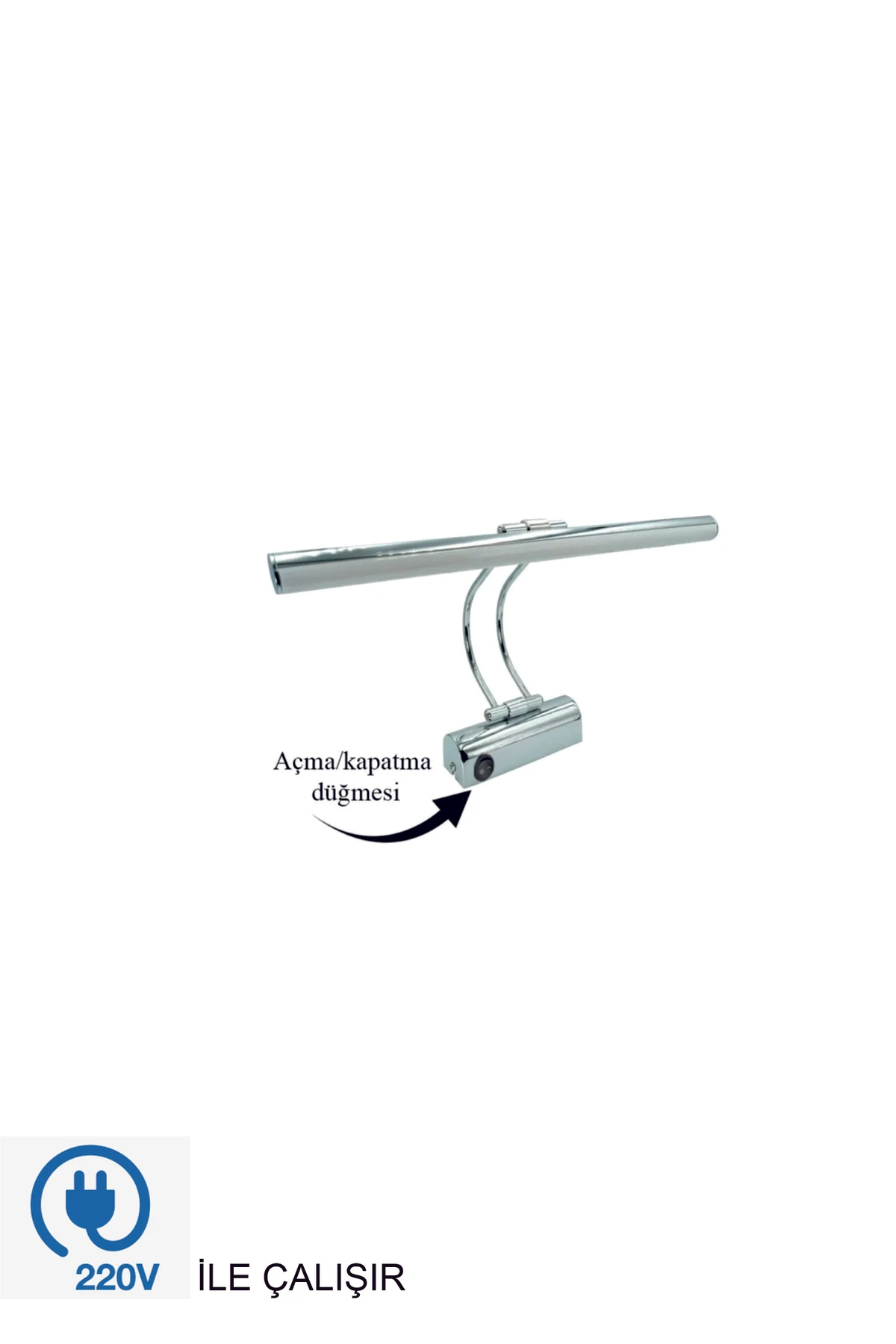 ANAHTARLI BEYAZIŞIK Banyo Duvar Ayna Tablo  Aplik Ledli Aplik 35 Cm