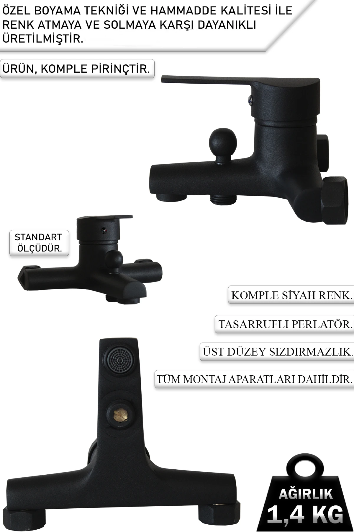 Banyo Bataryası ve Robot Duş Takımı Duş Musluğu Musluk Armatür Siyah Renk Çeşitleriyle