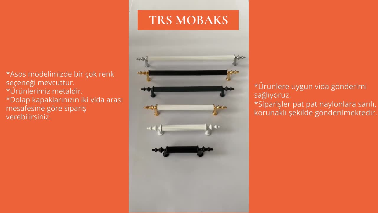Trs Alüminyum Metal Asos Beyaz Altın 96 Mm 2 Adet Dolap Mutfak Çekmece Vestiyer Kulpları