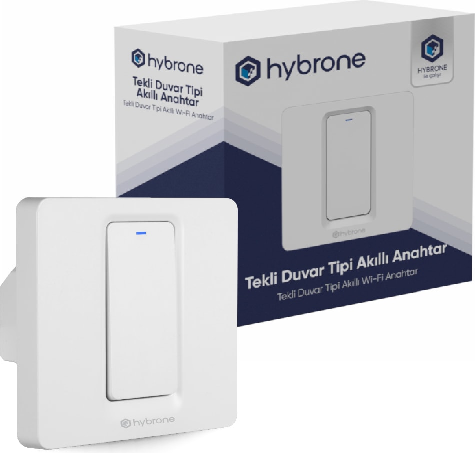 Duvar Tipi Tekli Akıllı Anahtar, Aşırı Yük Koruma, Zamanlayıcı, Ayarlanabilir LED Gösterge, Uygulama ile Uzaktan Kontrol