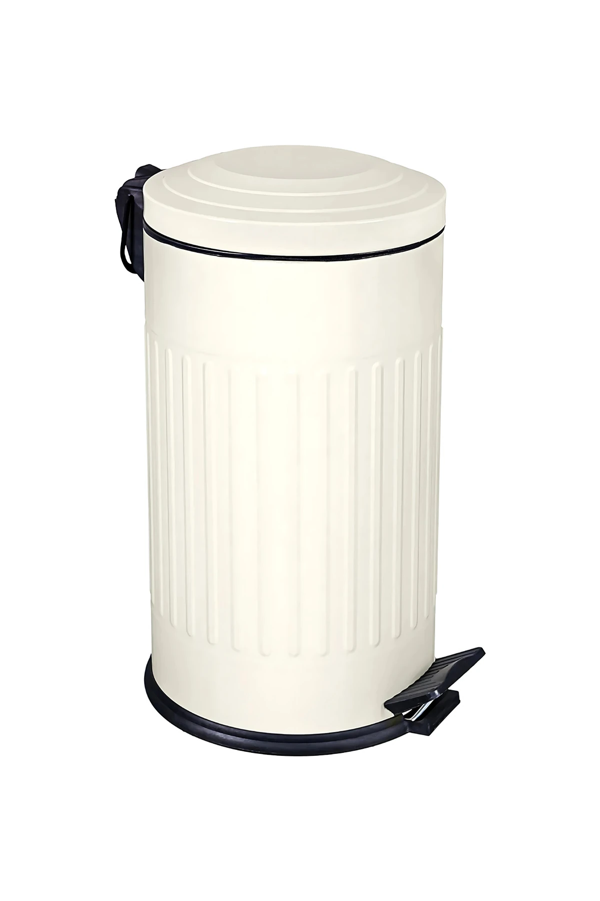 Vintage Çöp Kovası Çizgili Krem 16 Lt