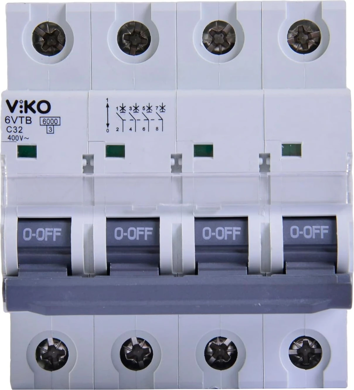 6VTB-4C32 Otomatik Sigorta 6ka C Tipi 4 Kutup 32A