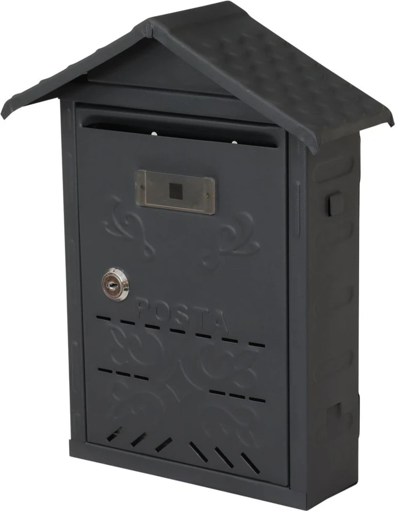 Akşan Metal Çatılı Posta Kutusu Ilan Kutusu Dış Mekan Için Antrasit