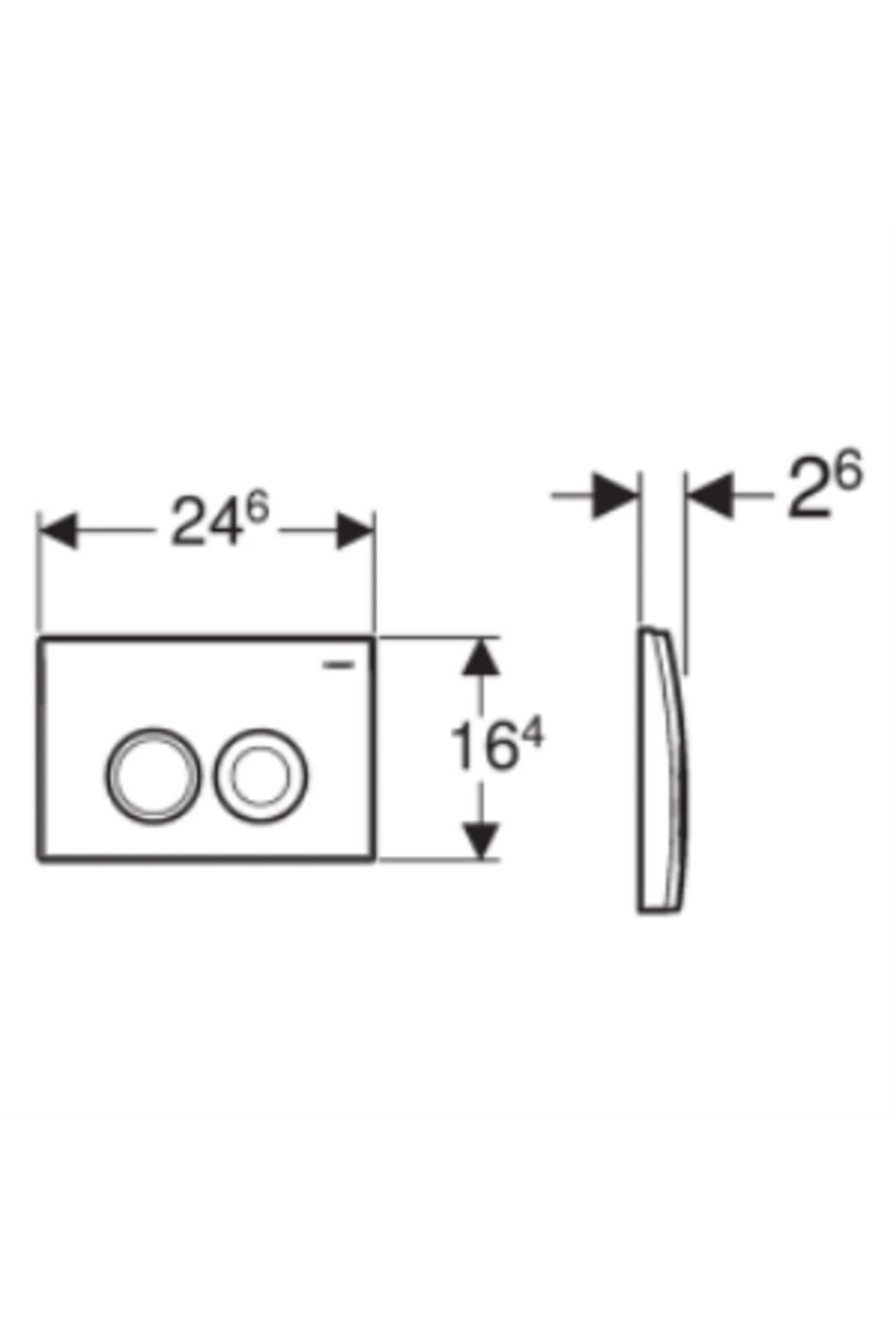 Delta25 115.125.11.5 Kumanda Paneli Çift Basmalı - Beyaz