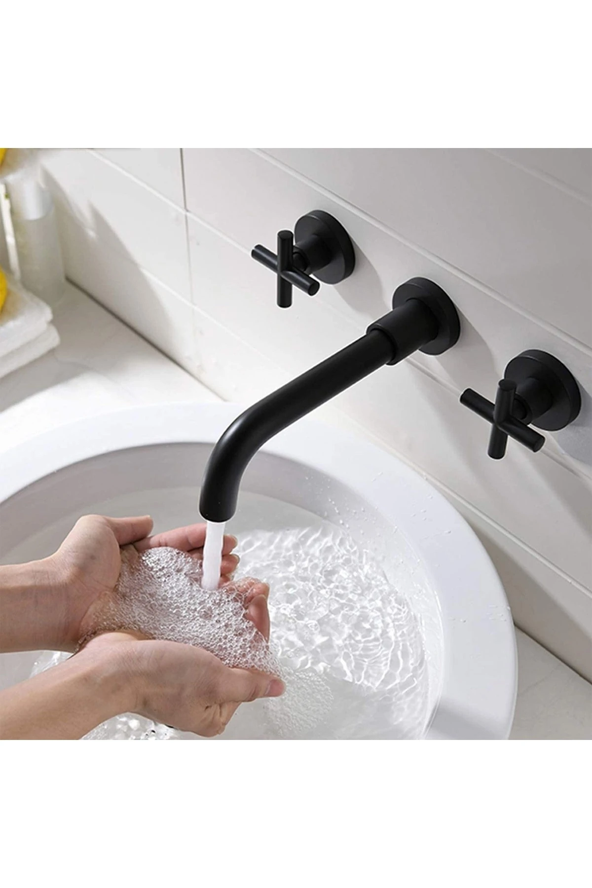 Duvardan Ankastre Lavabo Bataryası Siyah Kda102-b