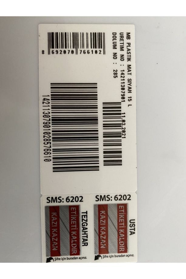Mat Plastik Siyah Boya 15 Lt (hazır Renk)