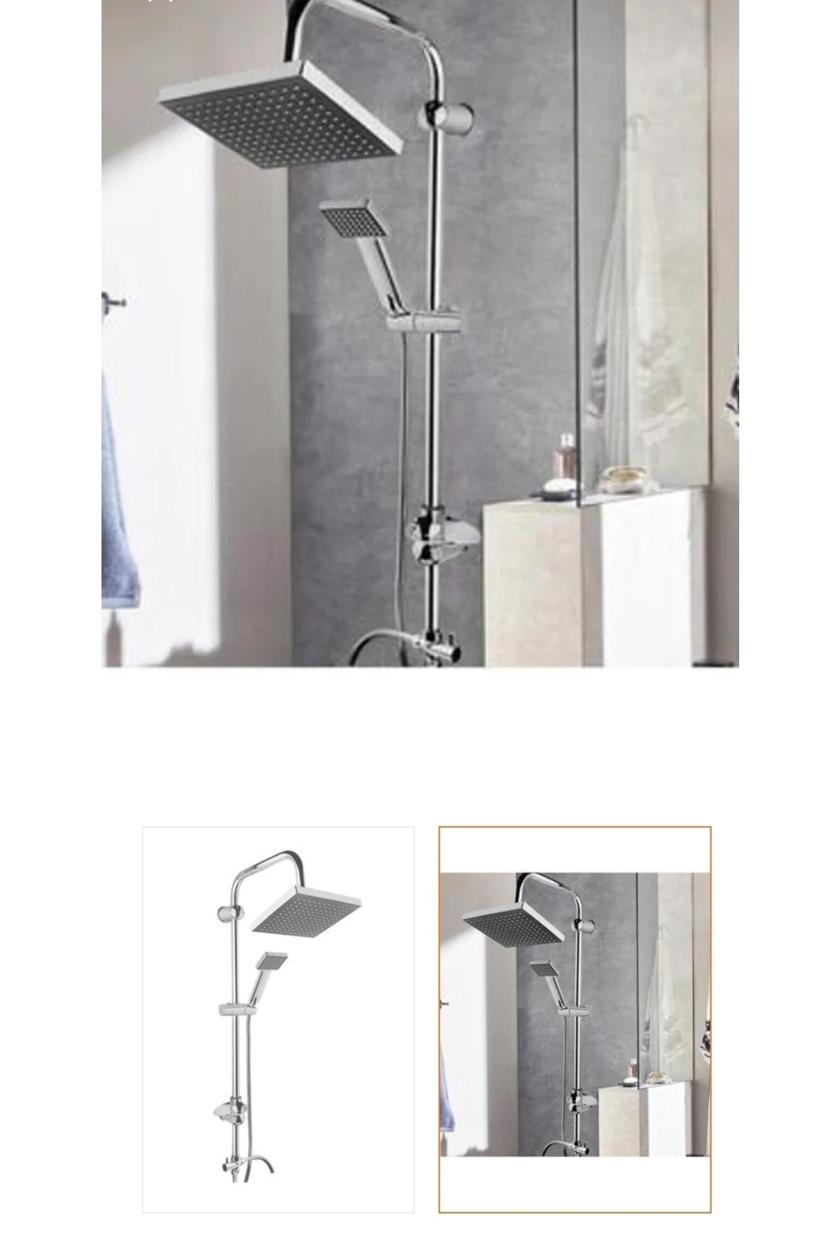 Duş Sistemi Tepe Yağmurlama Robot Duş Seti 5 Yıl Garantili Kare Tasarım