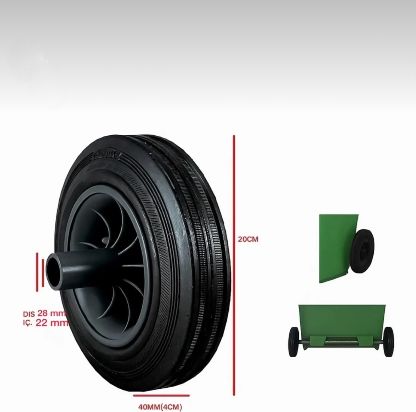 Imeci 120 LITRE/240 Litre Çöp Konteyner Kovası Tekeri (2 Adet)