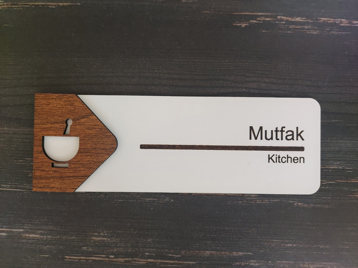 Mutfak Ofis Oda Kapı İsimliği Yönlendirme Tabelası Levhası Kişiselleştirilebilir