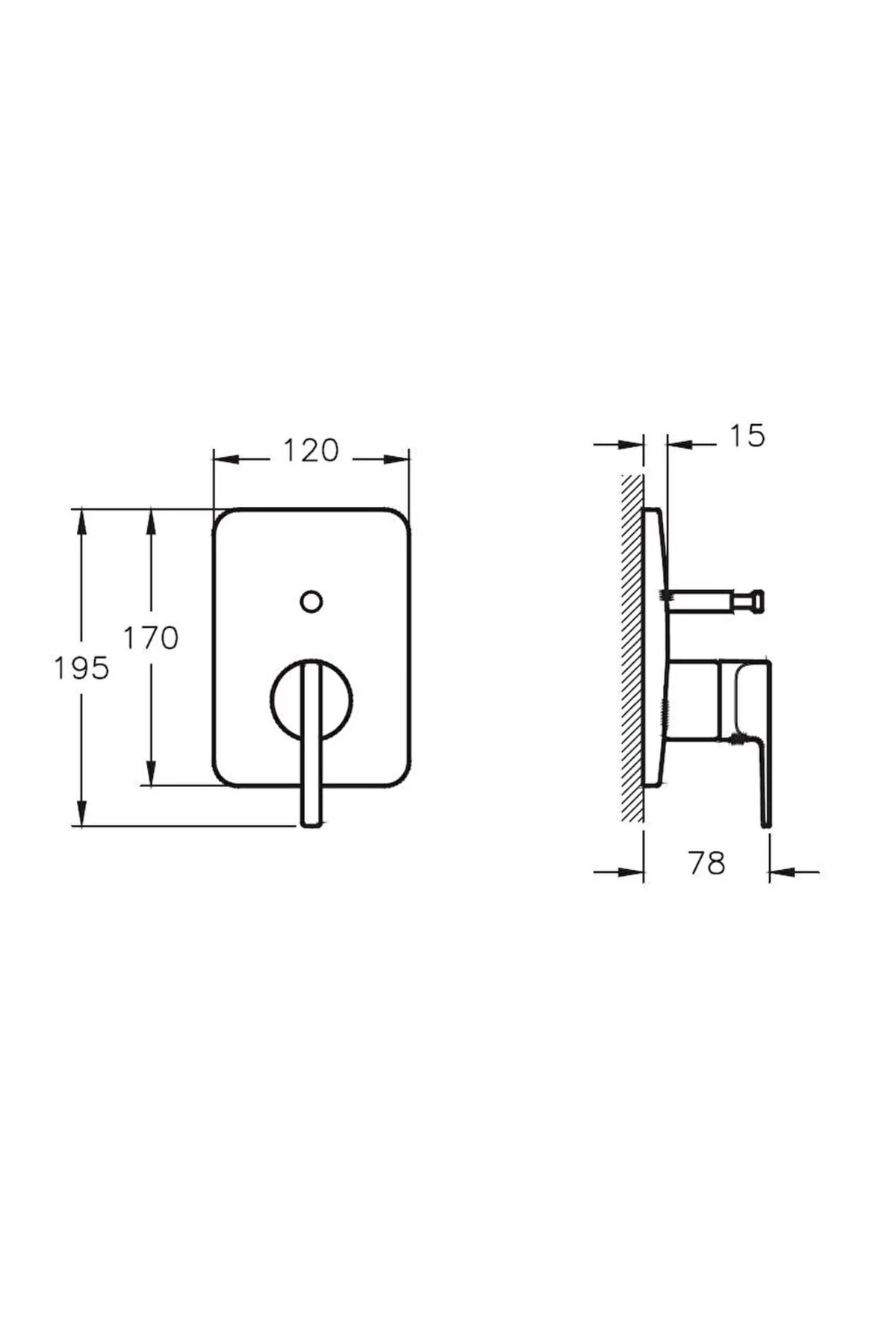 Suit U A42286 Ankastre Banyo Bataryası, Krom