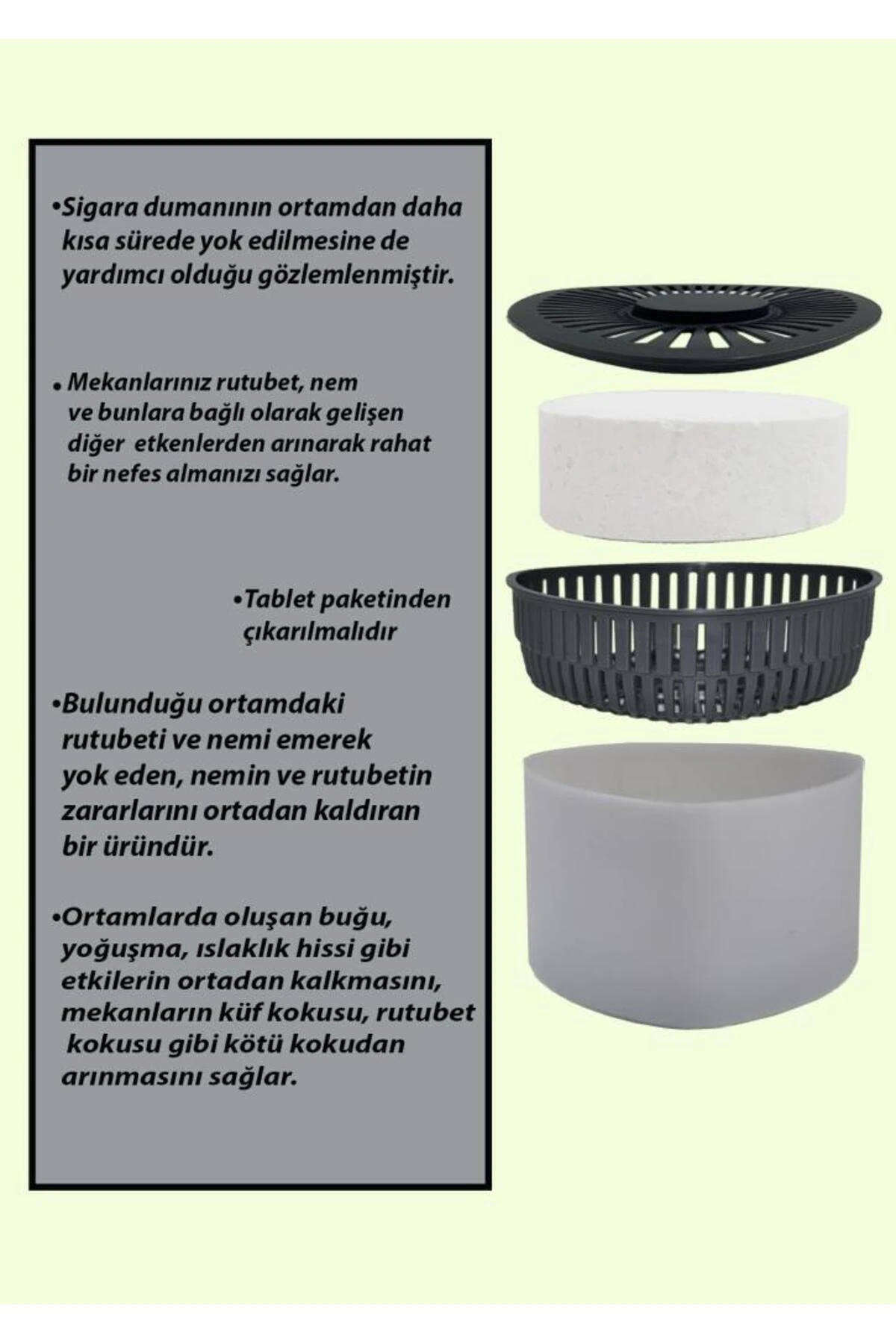 2 Adet 500 gr Nem Alıcılı Ve Rutubet Giderici Aparat Üçgen Naturel (TABLET DAHİL)