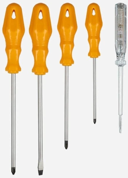 RH07825 Tornavida Seti - 5 Parça (3 Yıldız Uçlu/1 Düz Uçlu Tornavida, 1 Kontrol Kalemi)