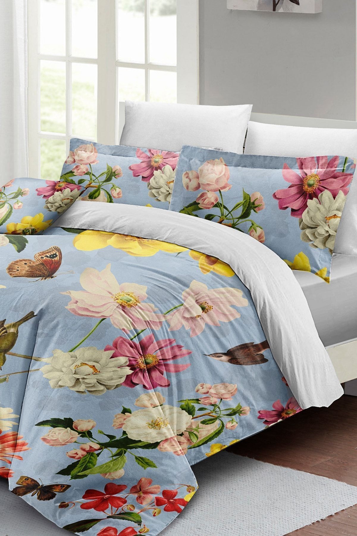 Rose Mix Çift Kişilik Nevresim Takımı 3d Pamuk Saten