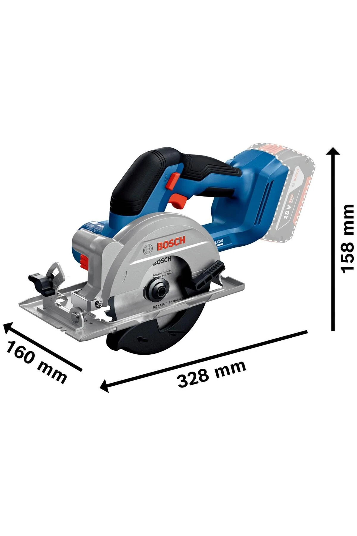 GKS 18V-51 Akülü Daire Testere (Akü ve Şarj Yoktur) 06019M3120