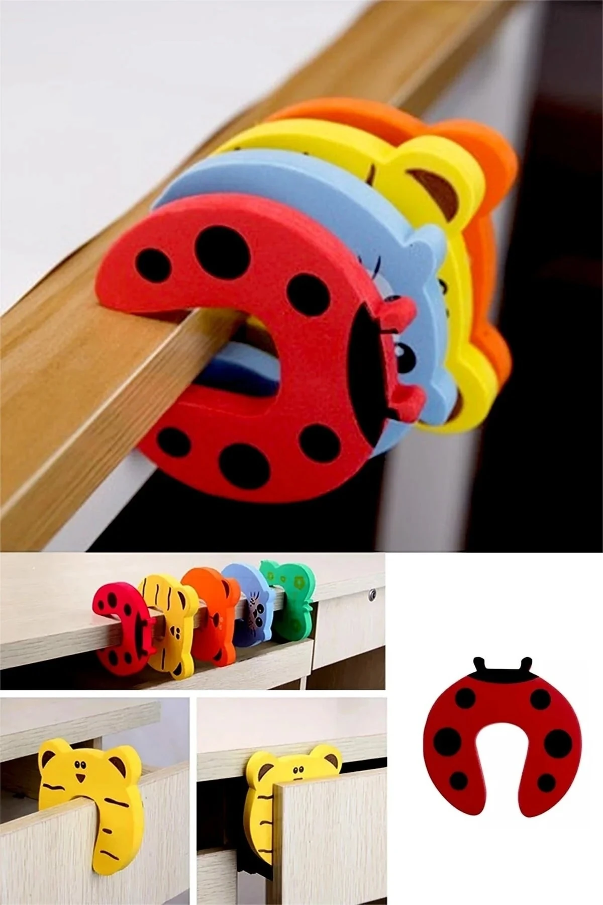 Kapı Pencere Kapanma Önleyici Kapı Stoperi 4 Adet Çocuk Güvenlik