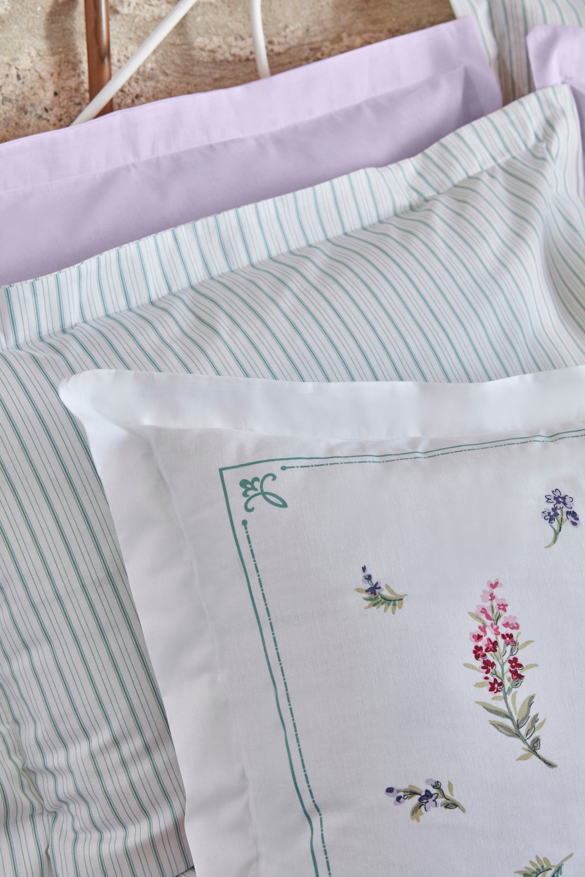 Le Mans Çift Kişilik Percale Nevresim Pike Takımı Lila