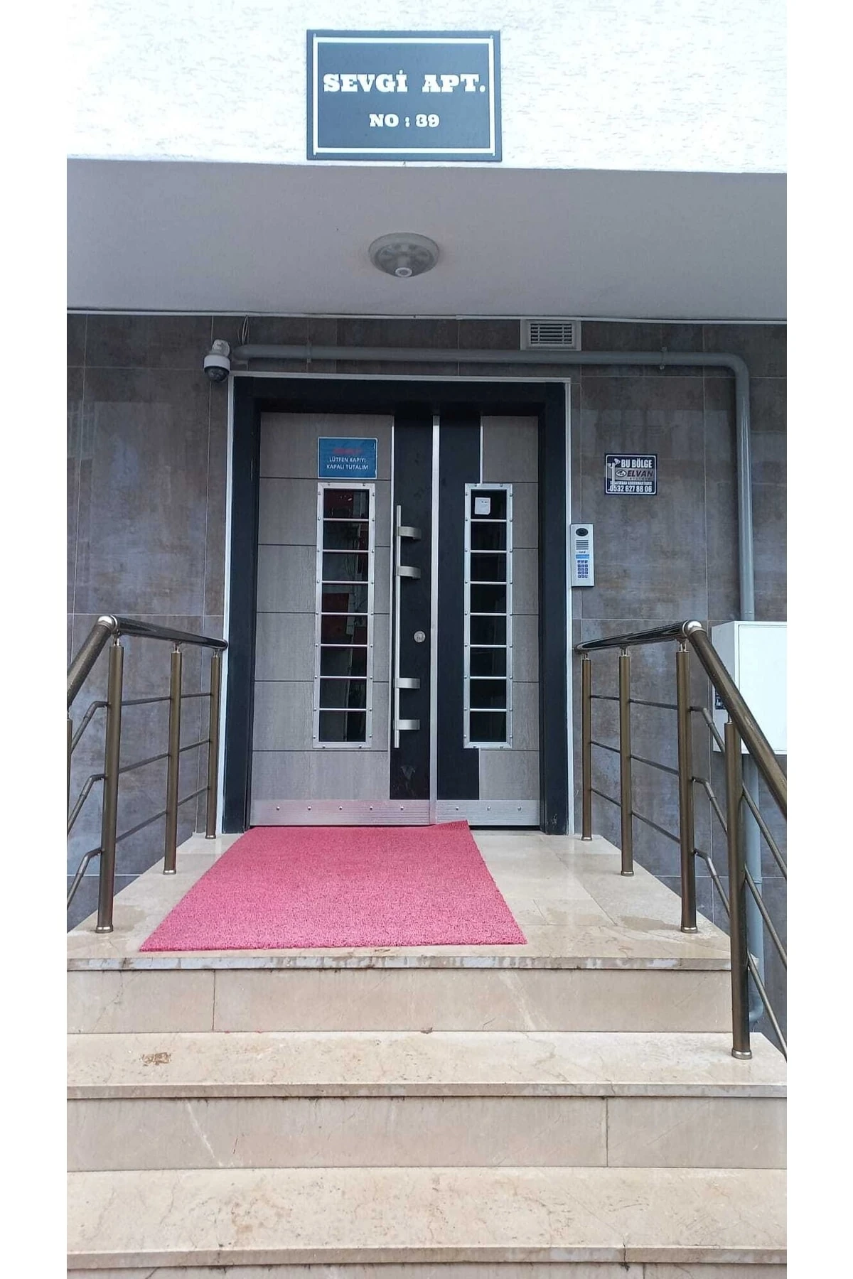 Celik Kapi Model Tezwood Çelik Kapı, Antrasit Rengi Bina Giriş Kapısı Sol Açılım