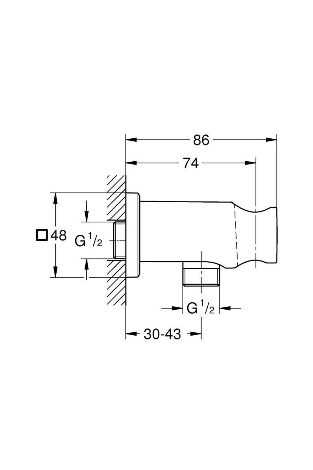 Rainshower Duş Çıkış Dirseği El Duş Askılı Hard Graphite – 26659A00