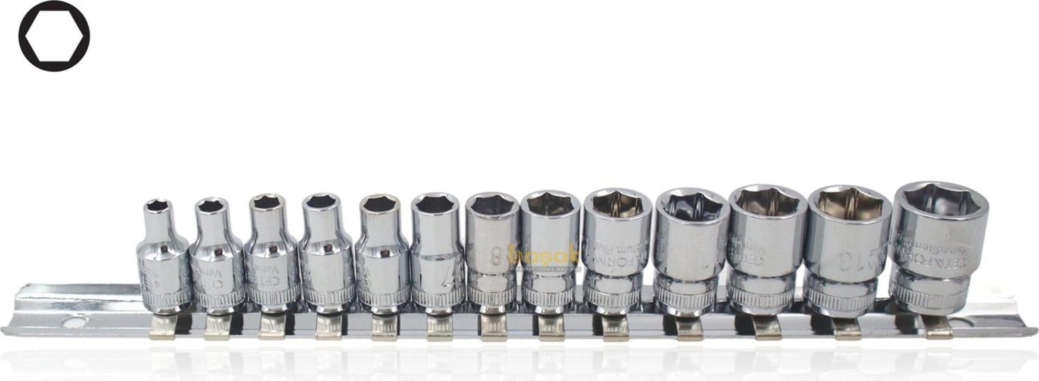 4 - 14MM 1/4" Raylı 13 Parça Lokma Anahtar Takımı C02-RH13