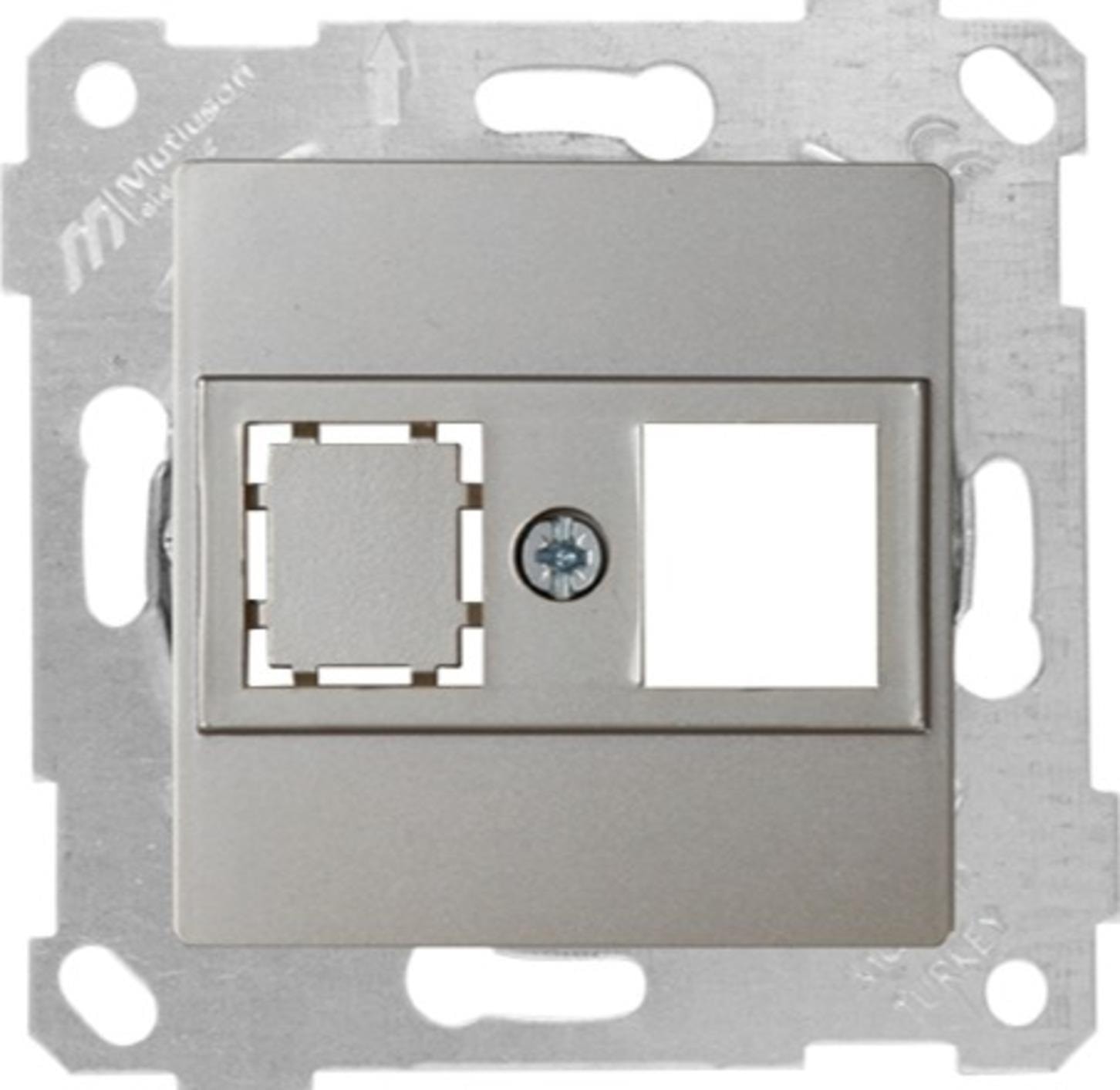 Rita Titanyum Mek Ve Tuş 1Rj45 (Kon.Süz-12 Adet)Data Prizi