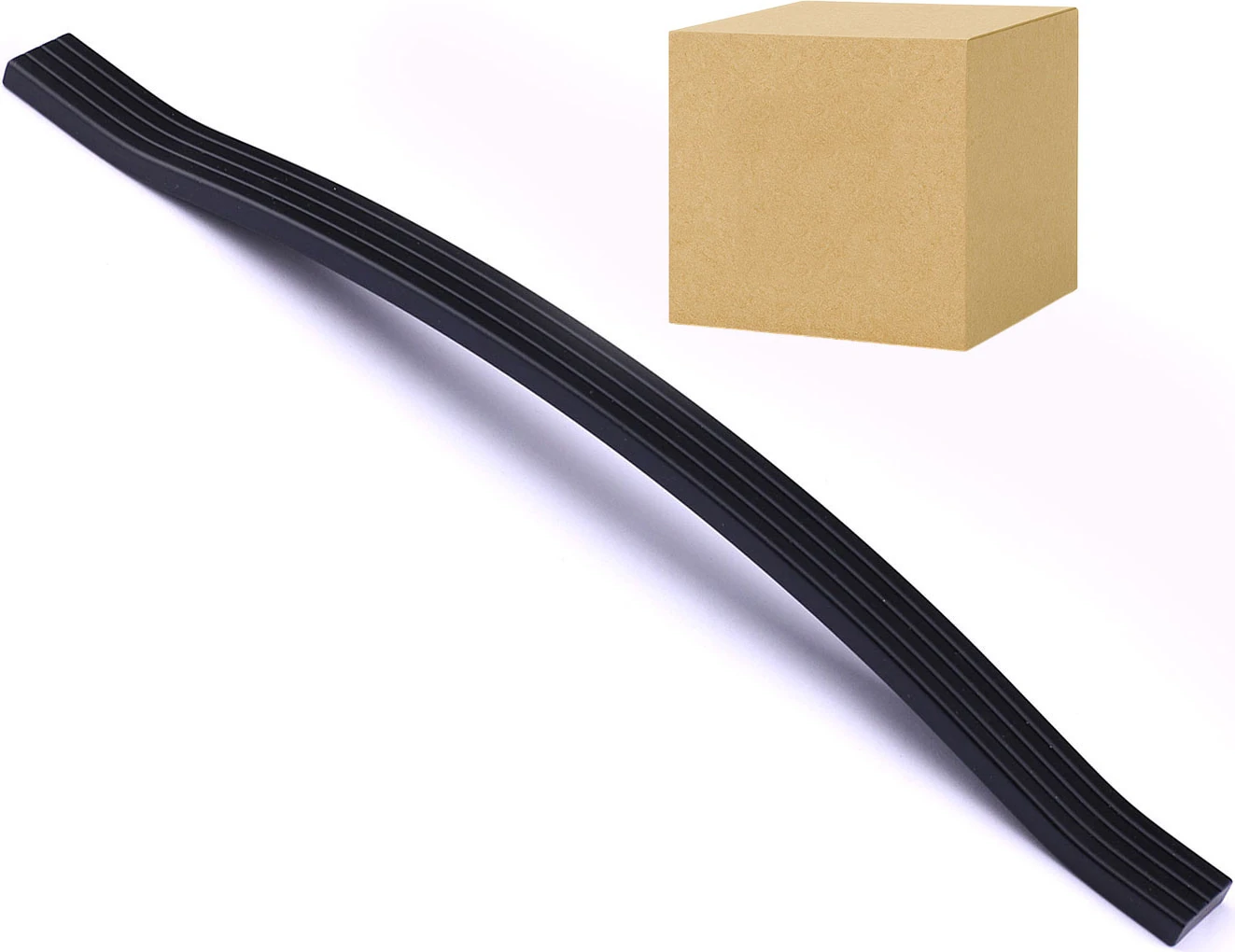 Akasya 320 mm Siyah Metal Mobilya Kulpu Çizgili Model Dayanıklı Uzun Ömürlü Modern Dekoratif Tasarım