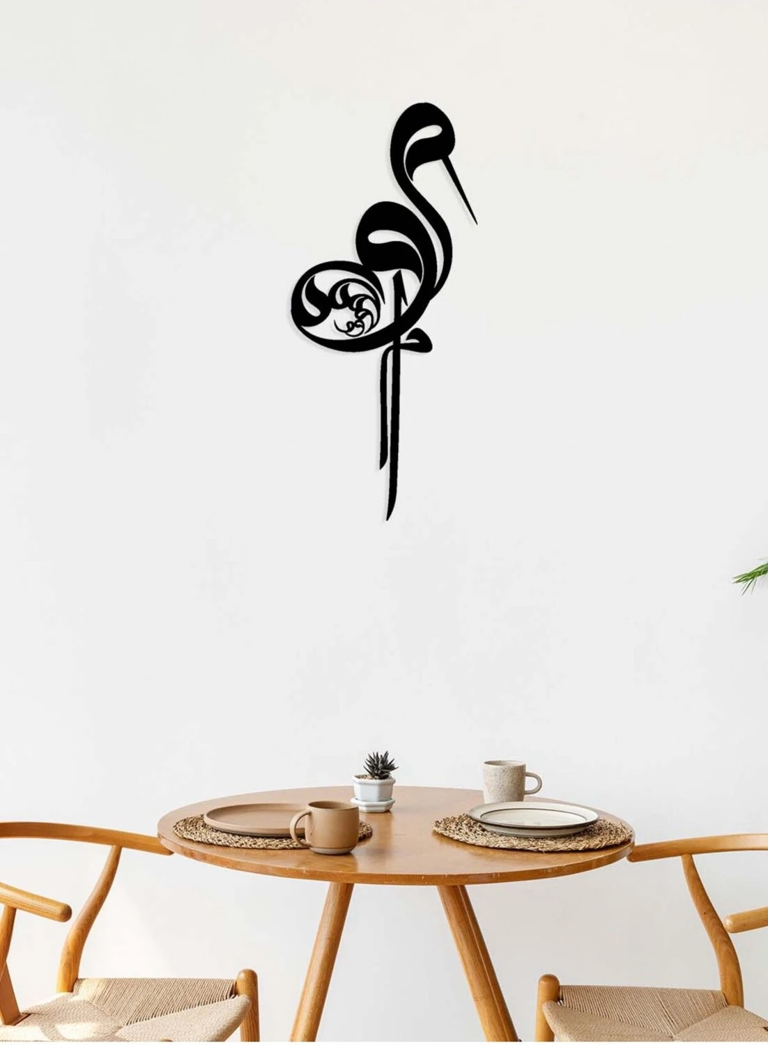 -Vav Harfi Hat Sanatı Islami Metal Tablo - Islami Ev Dekorasyonu - Dini Duvar Tabloları - 60 X 27 - Cm - Sıyah-Islm-035