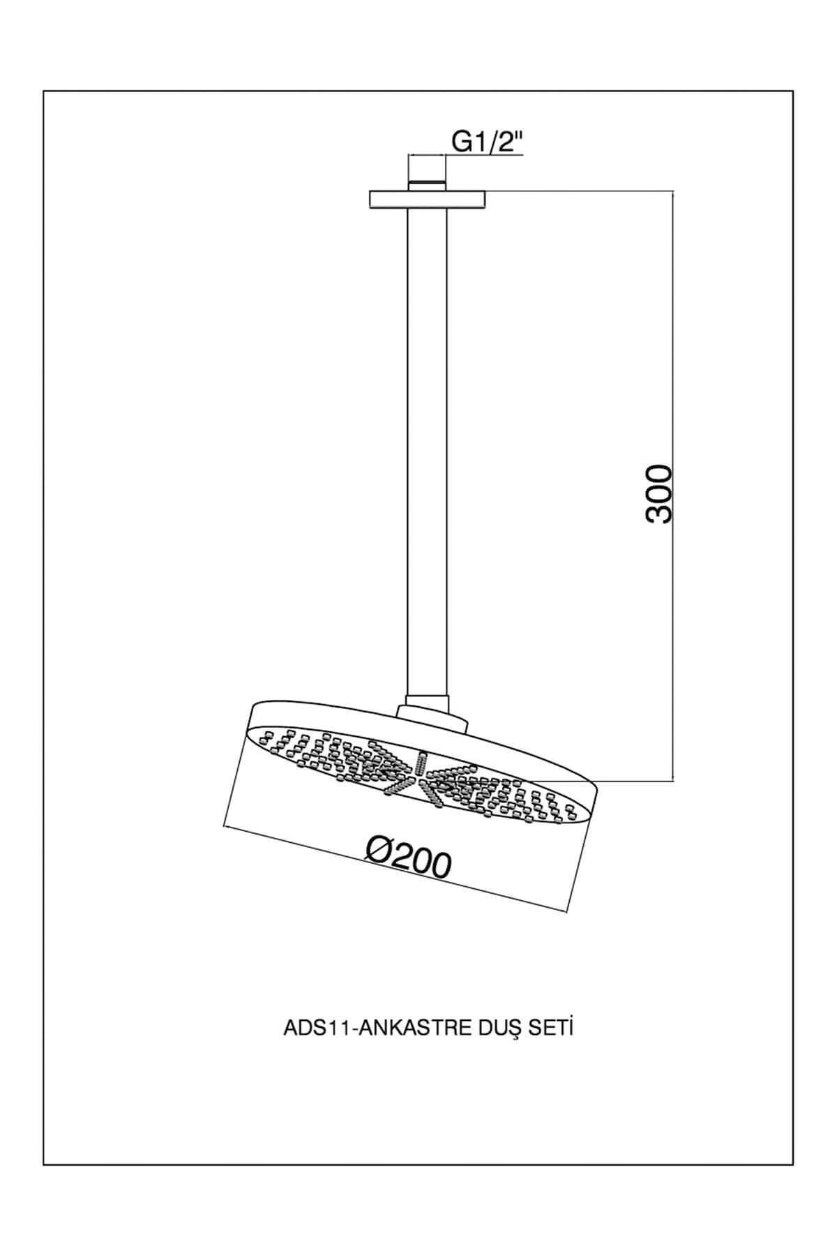 Ankastre Duş Başlığı (tavandan) Ads11