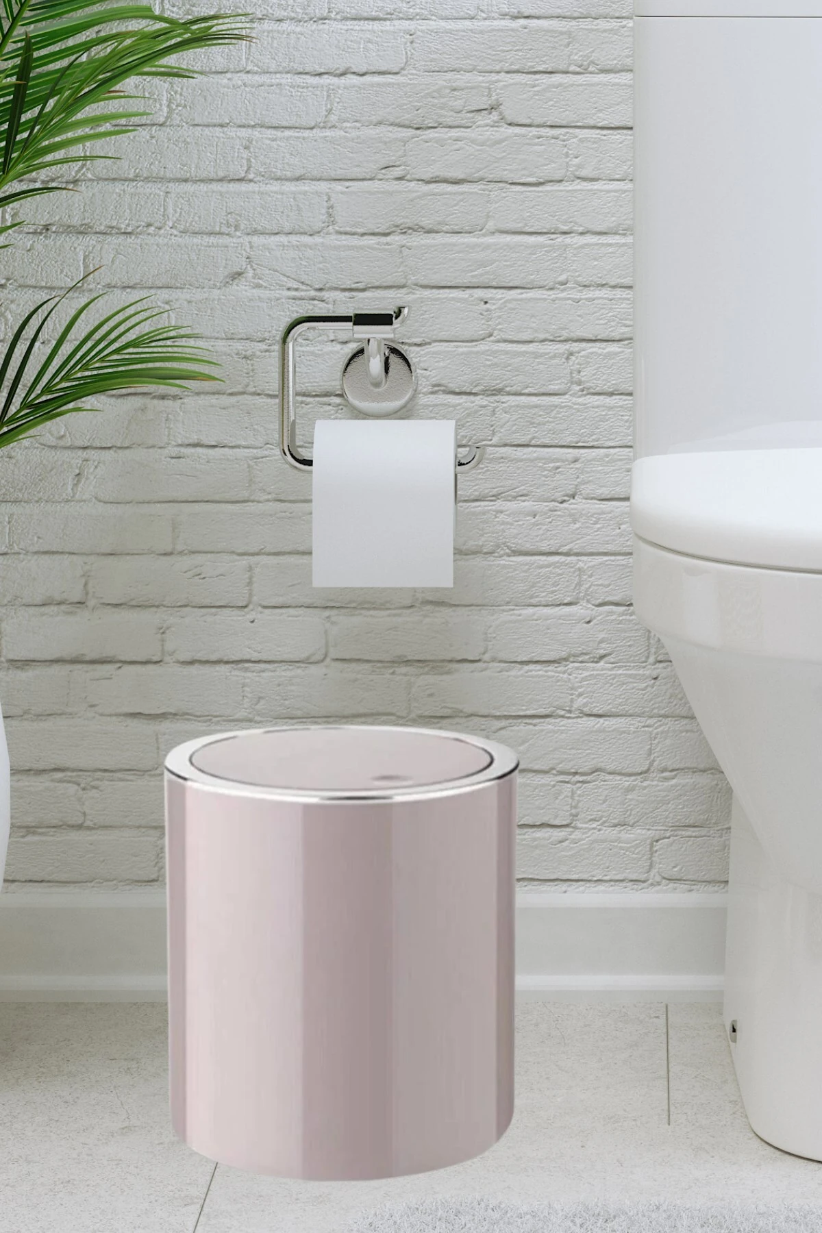 Yuvarlak Çöp Kovası 3 LT Bas Aç Minimalist Tasarim Ofis Mutfak Ve Banyo Çöp Kovasi