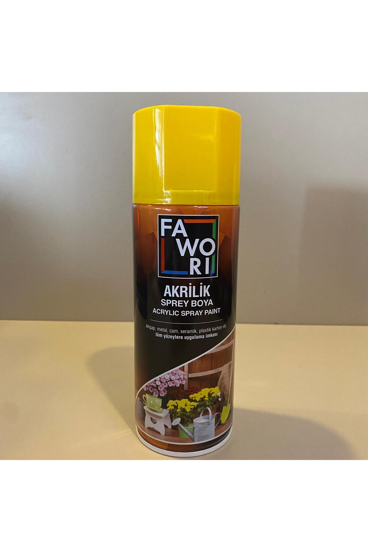 FAWORİ AKRİLİK SPREY BOYA KROM SARI RAL 1023 400ML