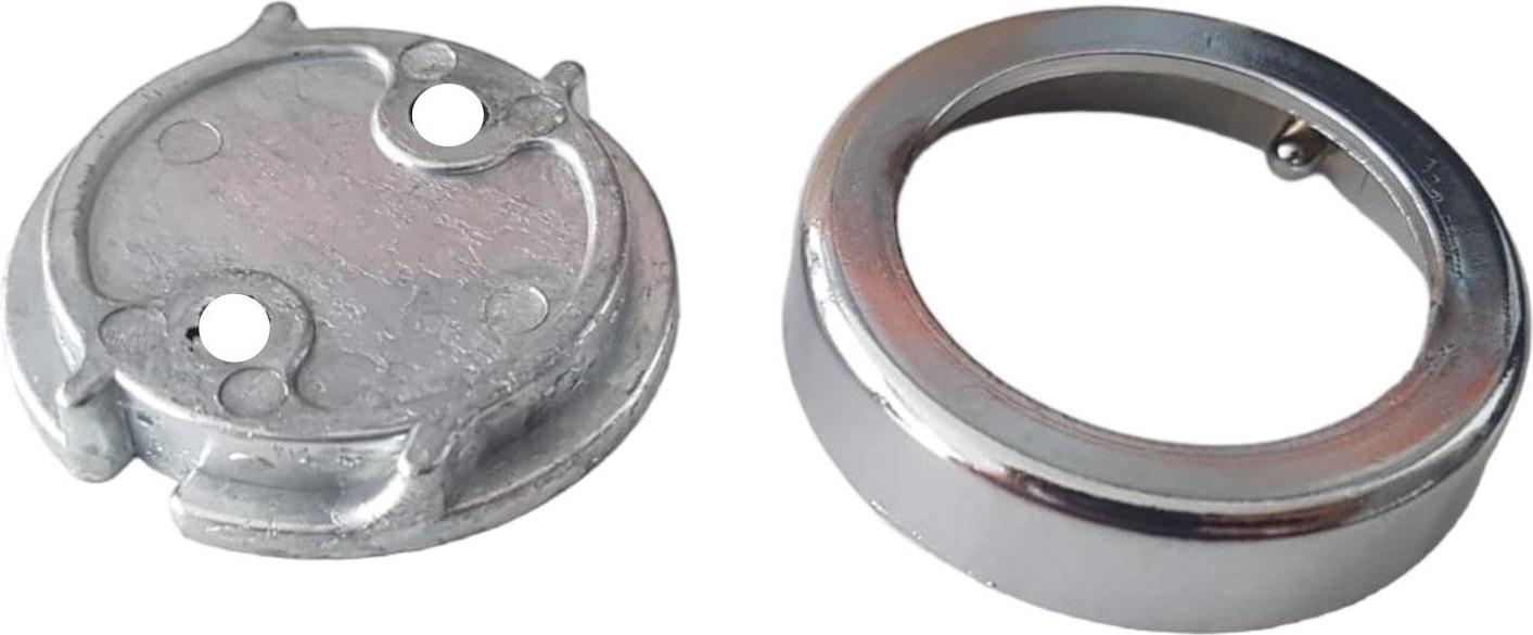 Askı Flanşı Metal Kapaklı Flanş Yuvarlak Dolap Elbise Askı Aparatı Krom (2 Adet)