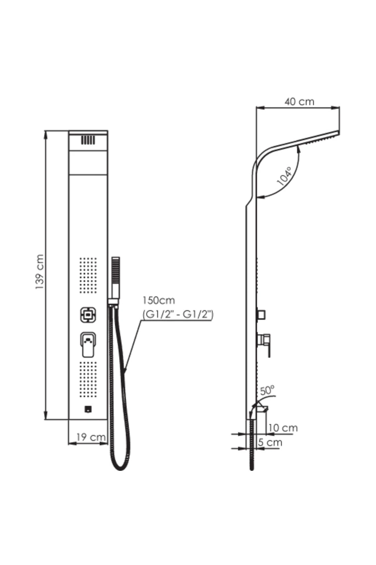 Duş Paneli Gold Dsp11