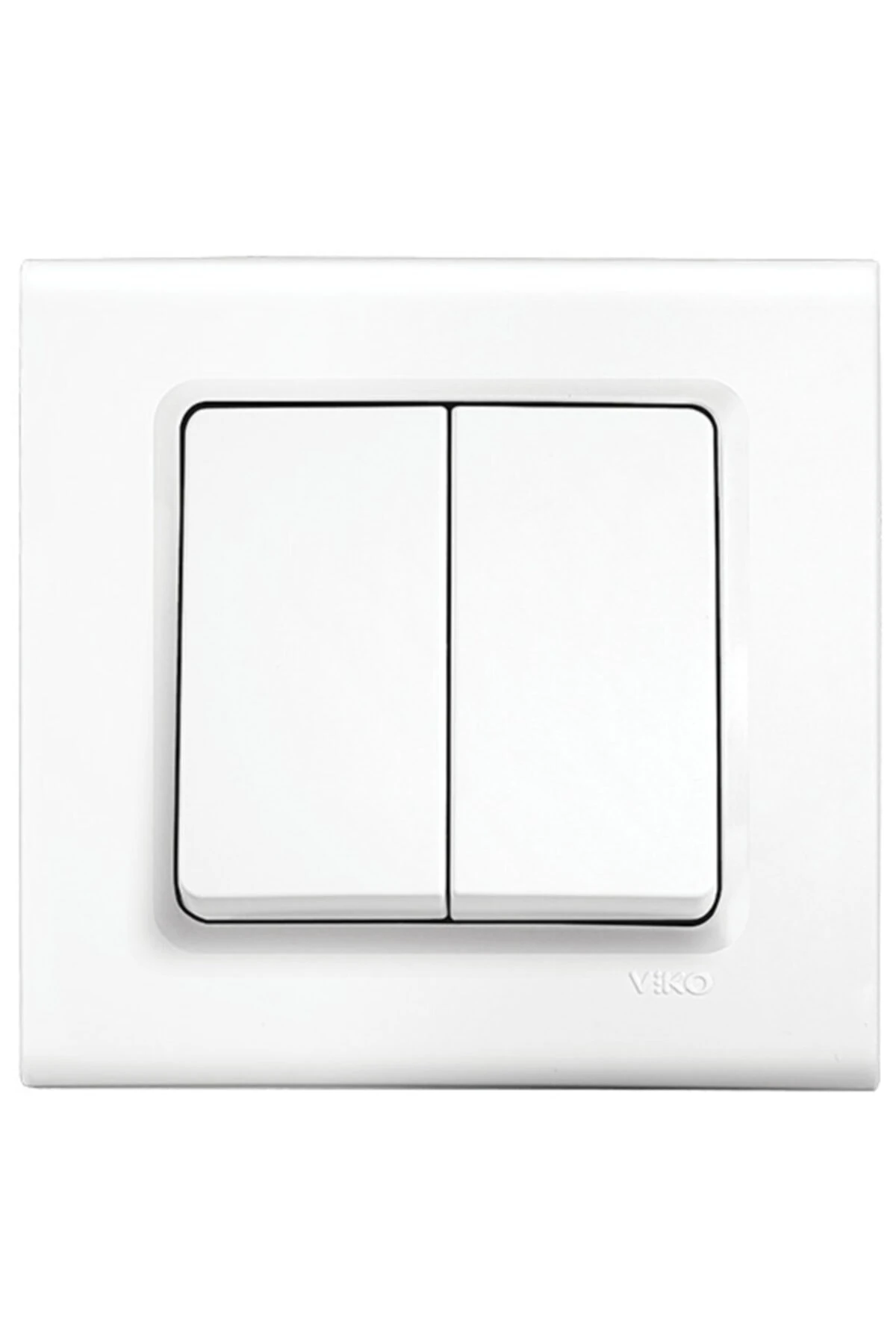 Karre Beyaz Ikili Anahtar Komütatör Çerçeveli