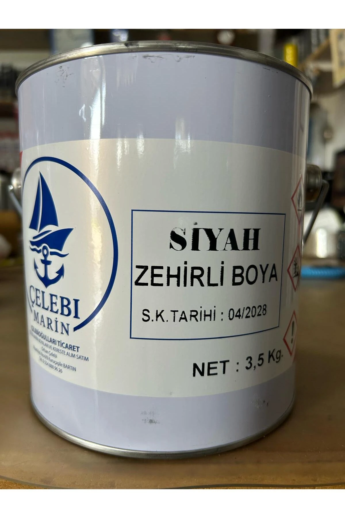 ÇELEBİ MARİN SEZONLUK TEKNE ZEHİRLİ BOYASI SİYAH 3.5 KG