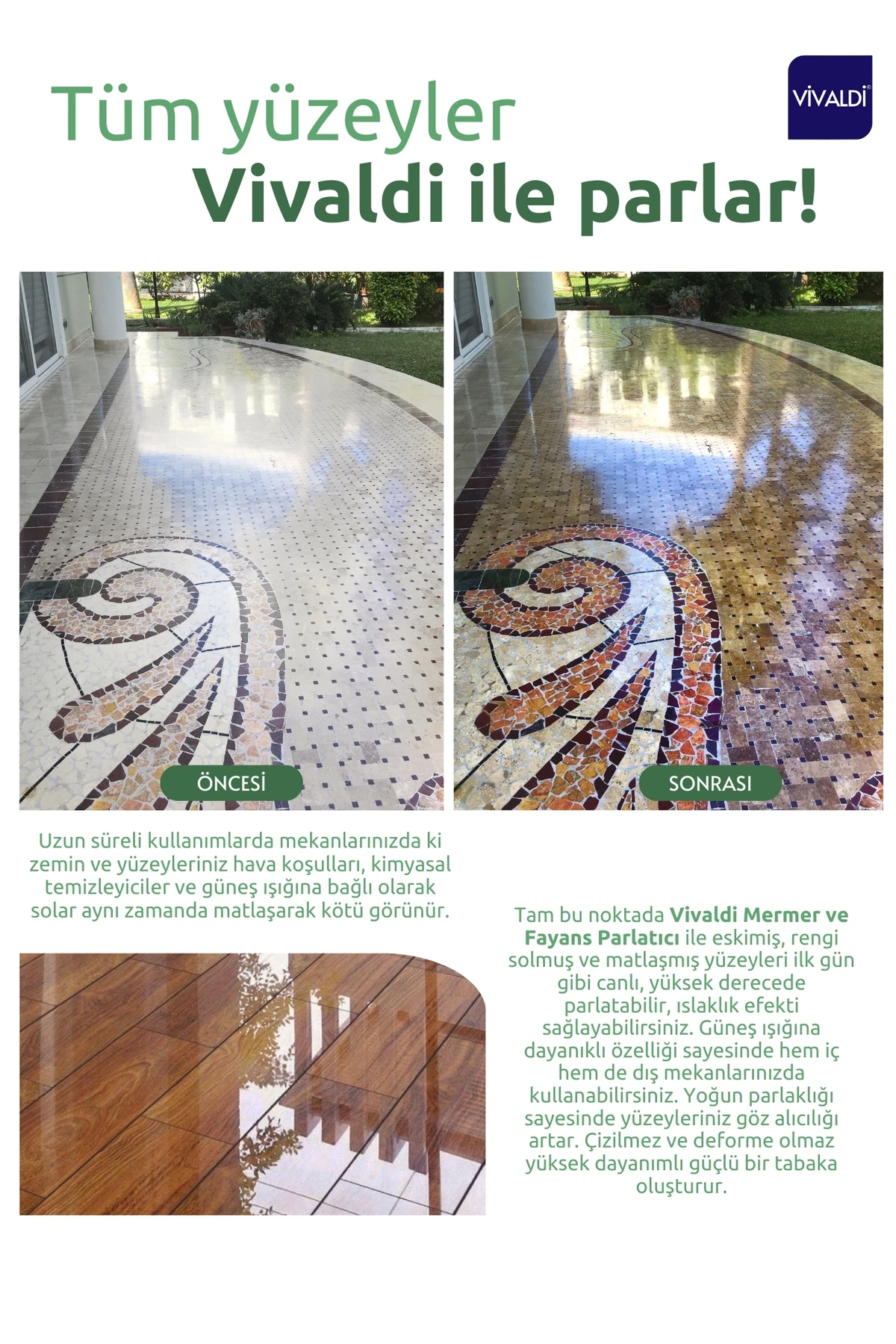 Fayans Ve Mermer Parlatıcı 1l - Tüm Yüzeyler Için Parlatıcı Vernik - Mermer, Fayans, Parke Parlatıcı