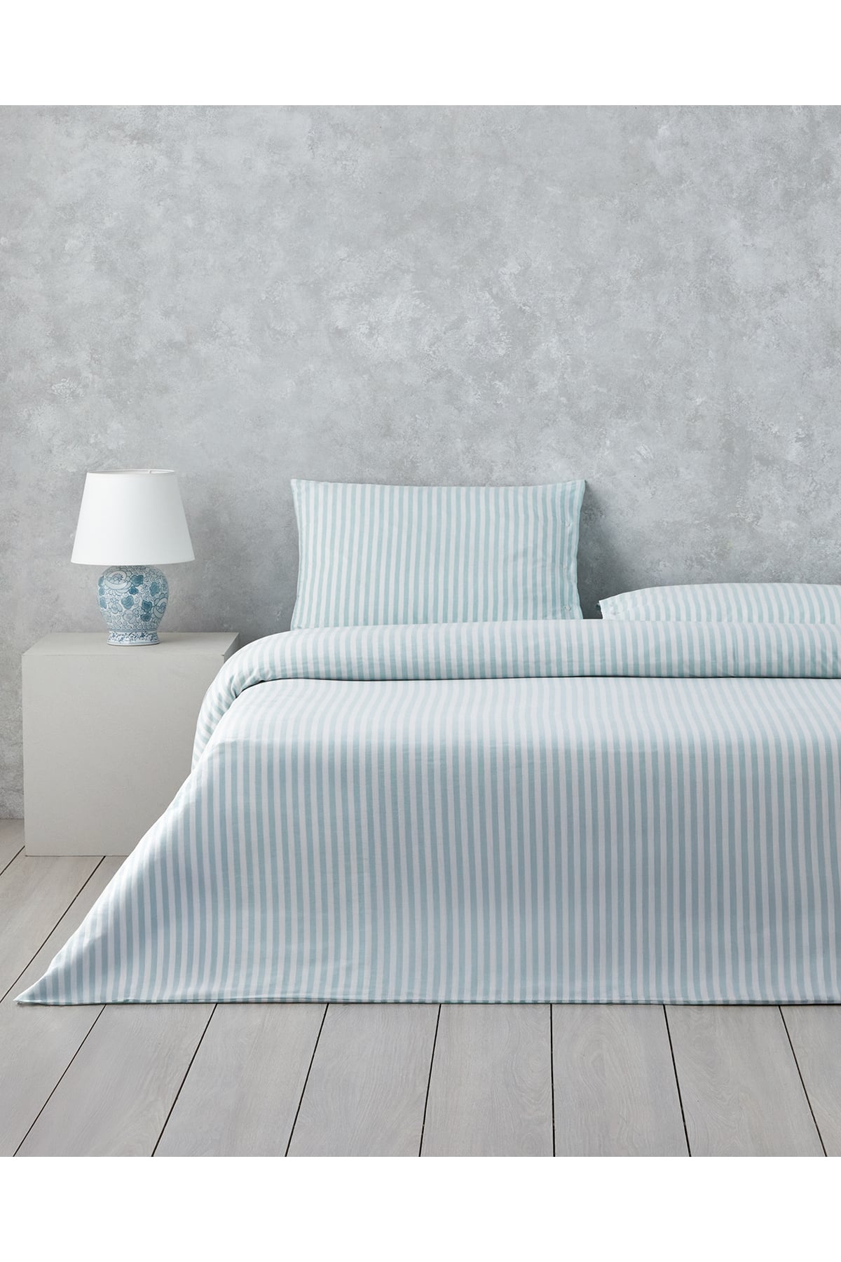 Soft Streaks İpliği Boyalı Tek Kişilik Nevresim Takımı 160x220 cm Yeşil