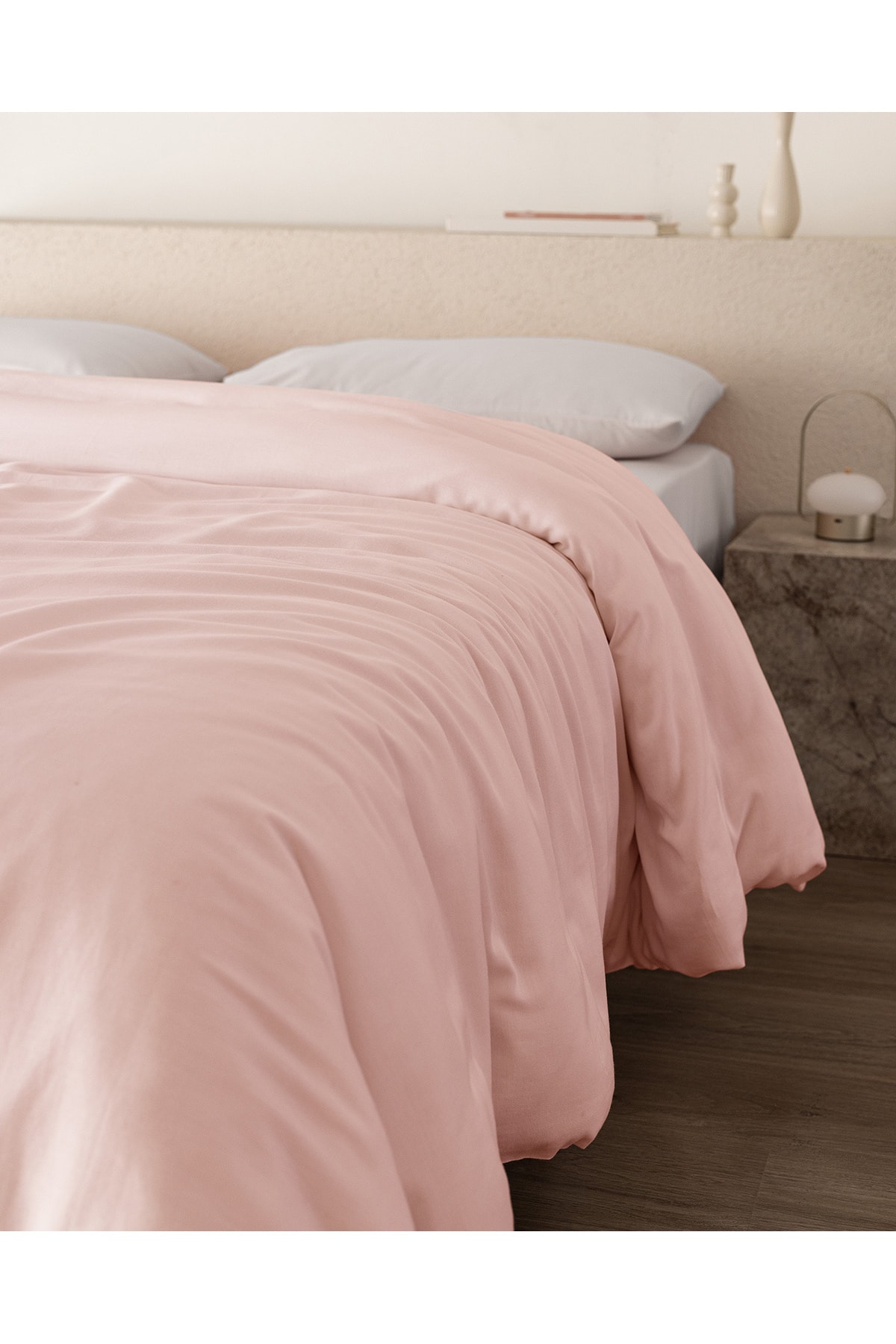 Ciel King Size %100 Pamuk Saten Nevresim - Açık Pudra