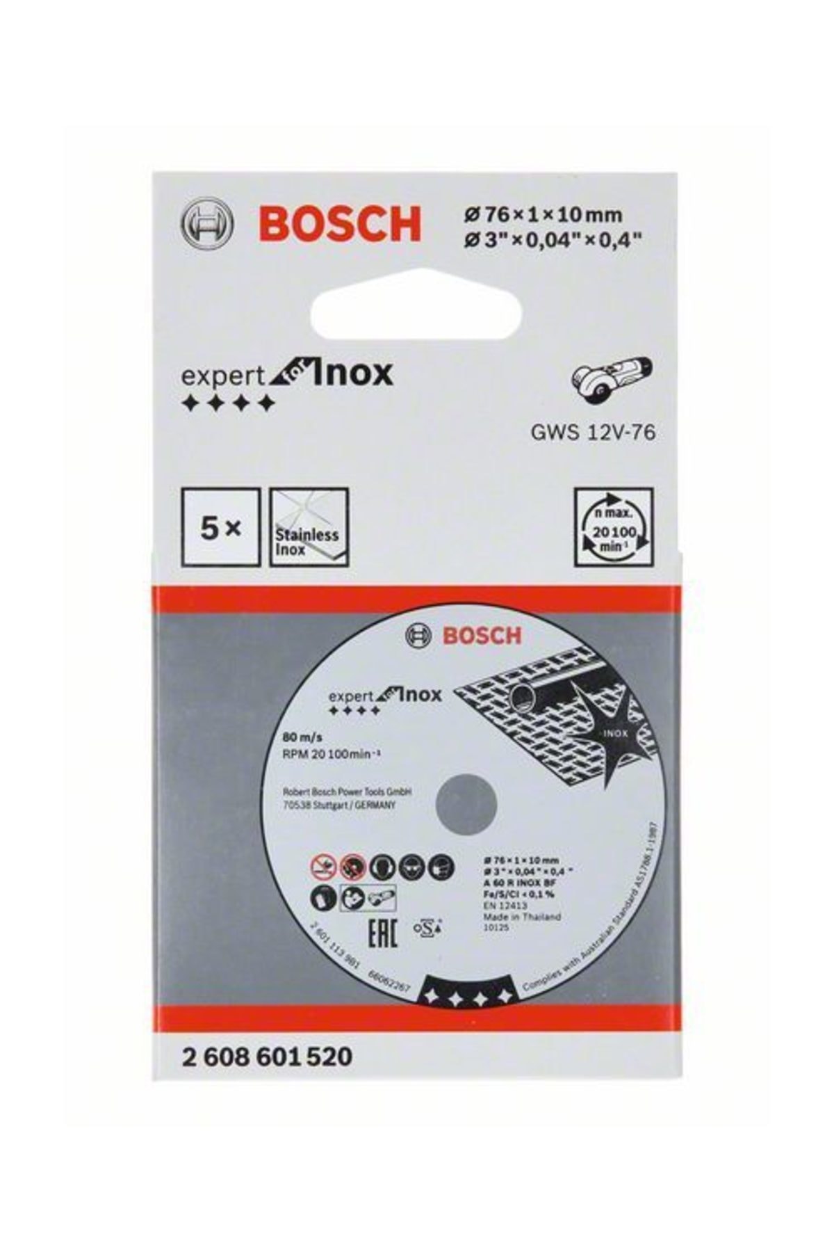 Expert For Inox Disk Metal 76x1x10mm