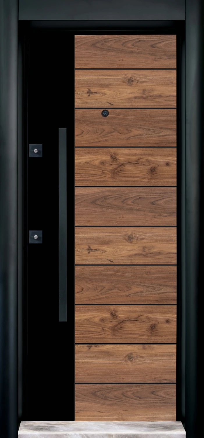 Ahşap Renk Çelik Kapı, Tırnaklı Sistem Çelik Kapı, Gizli Ayar Kasalı Çelik Kapı