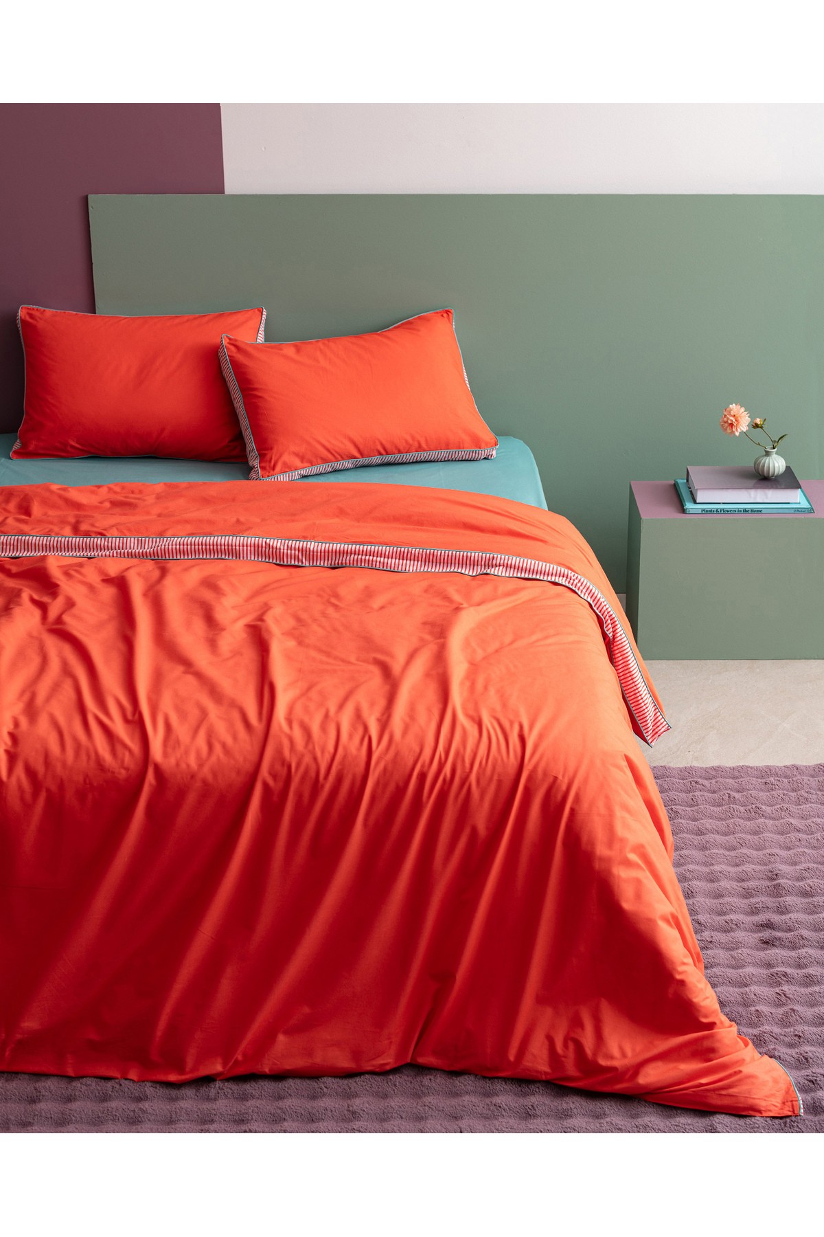 Allure King Size %100 Pamuk Nevresim Takımı - Turuncu