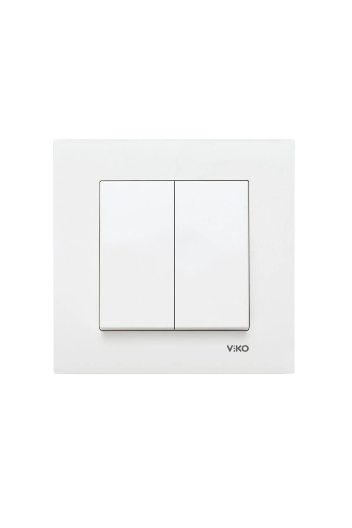 Karre Seri Beyaz Renk Ikili Anahtar Komütatör Çerçeve Dahil 1 Adet