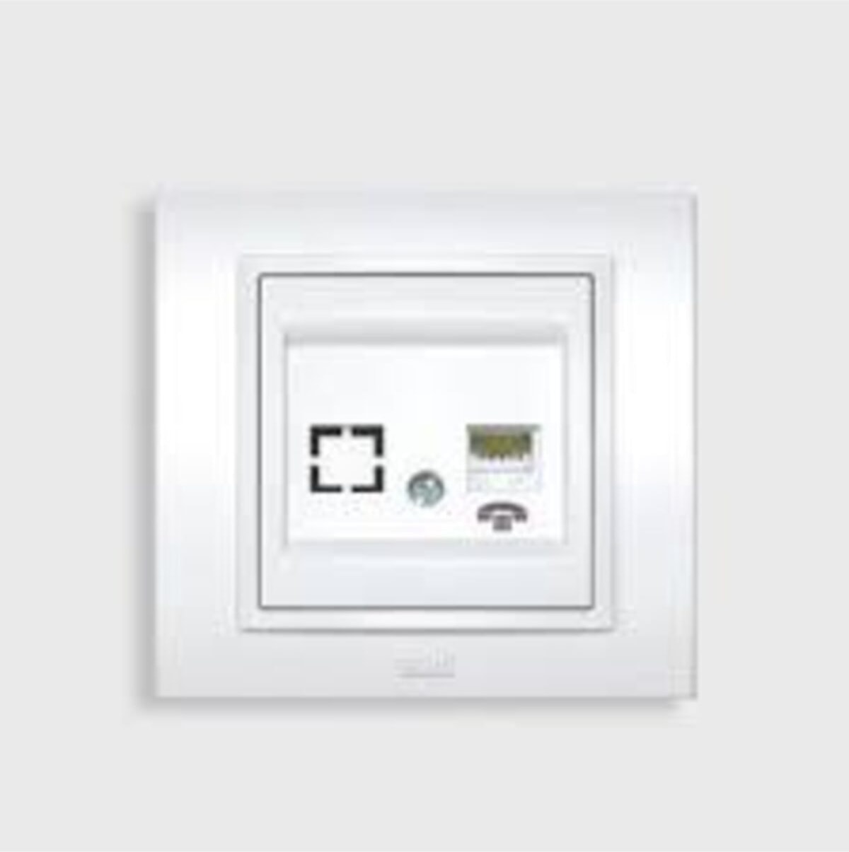 Zena Beyaz Nümeris Telefon Prizi Mekanizma ve Çerçeve