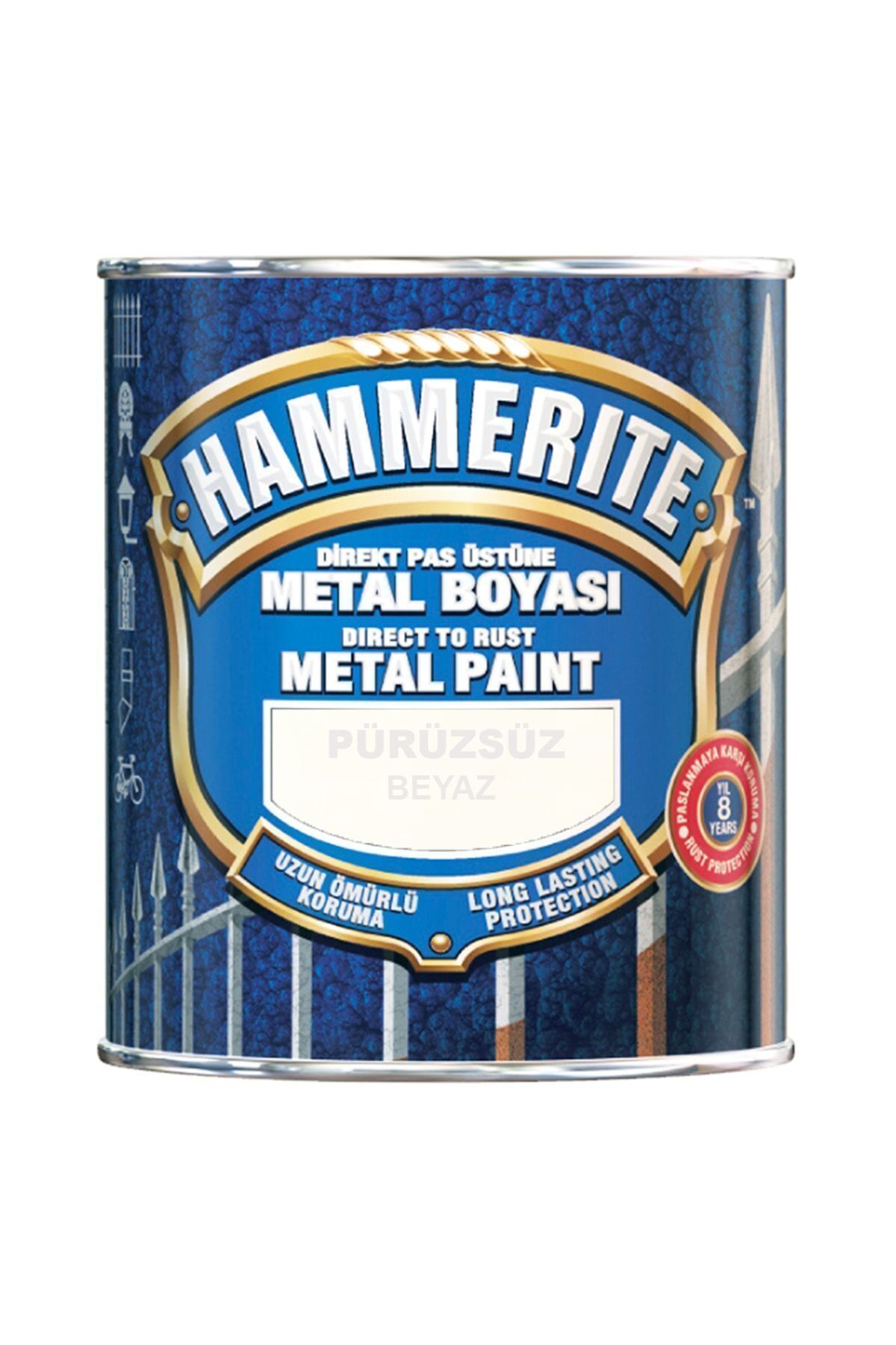 Hammerite Direkt Pas Üstü Pürüzsüz Metal Boyası 0,75l