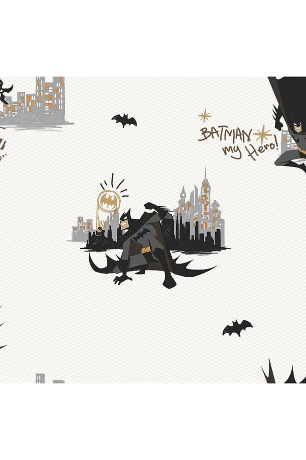 Ada Kids 8918-1 Duvar Kağıdı Gri Batman