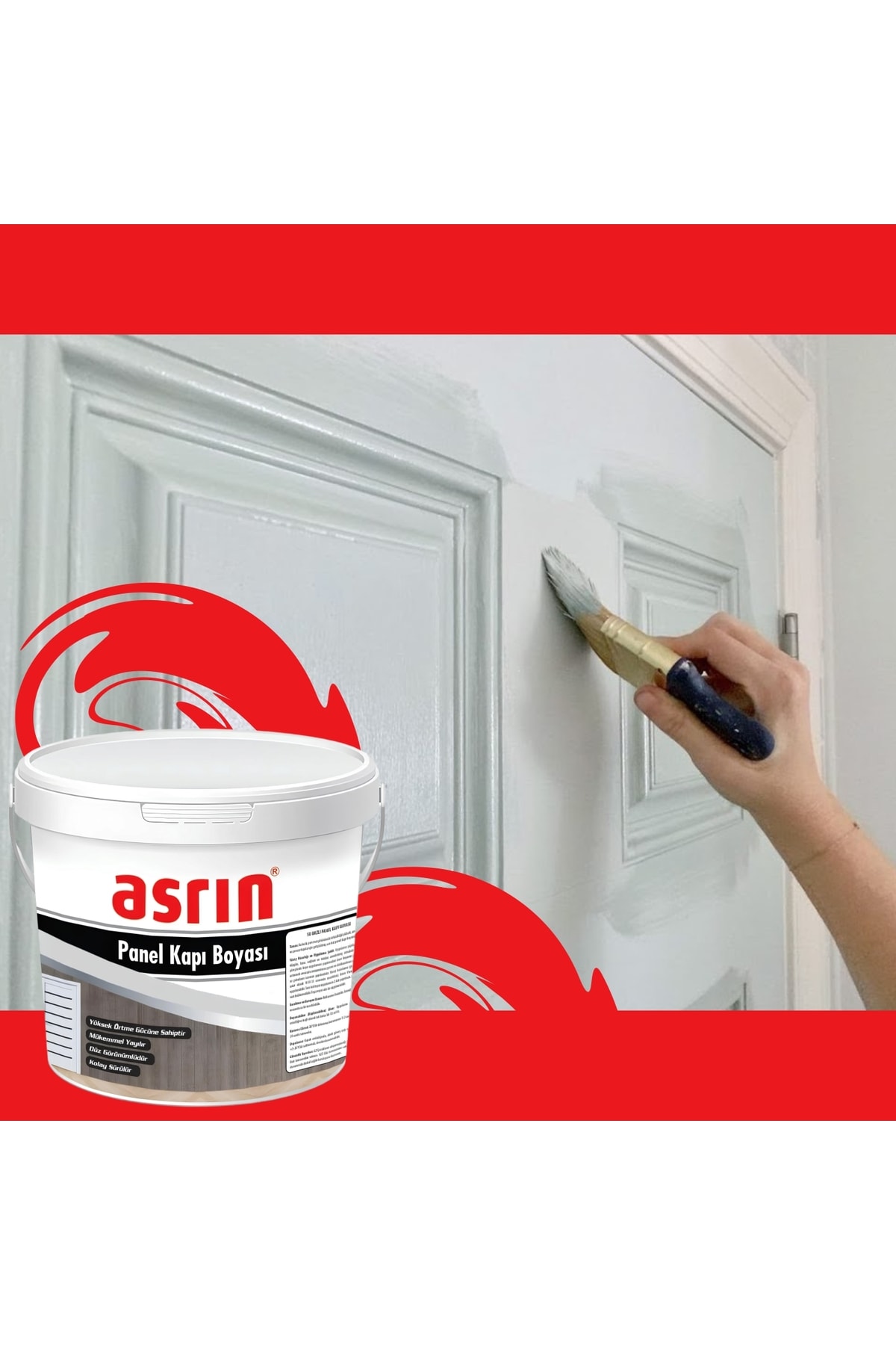 Panel Kapı ve Ahşap Boyası Beyaz 2.5 Kg-Su Bazlı-Kokusuz-Kolay uygulanır-Sararmaz-Yarı mat