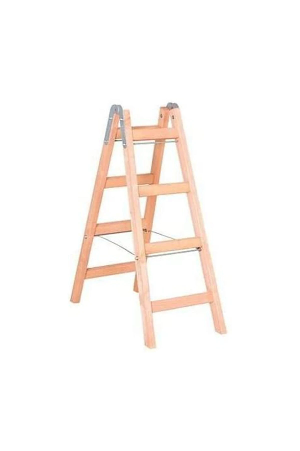 4+4 Çift Çıkışlı Taraflı Ahşap Merdiven 4 Basamaklı