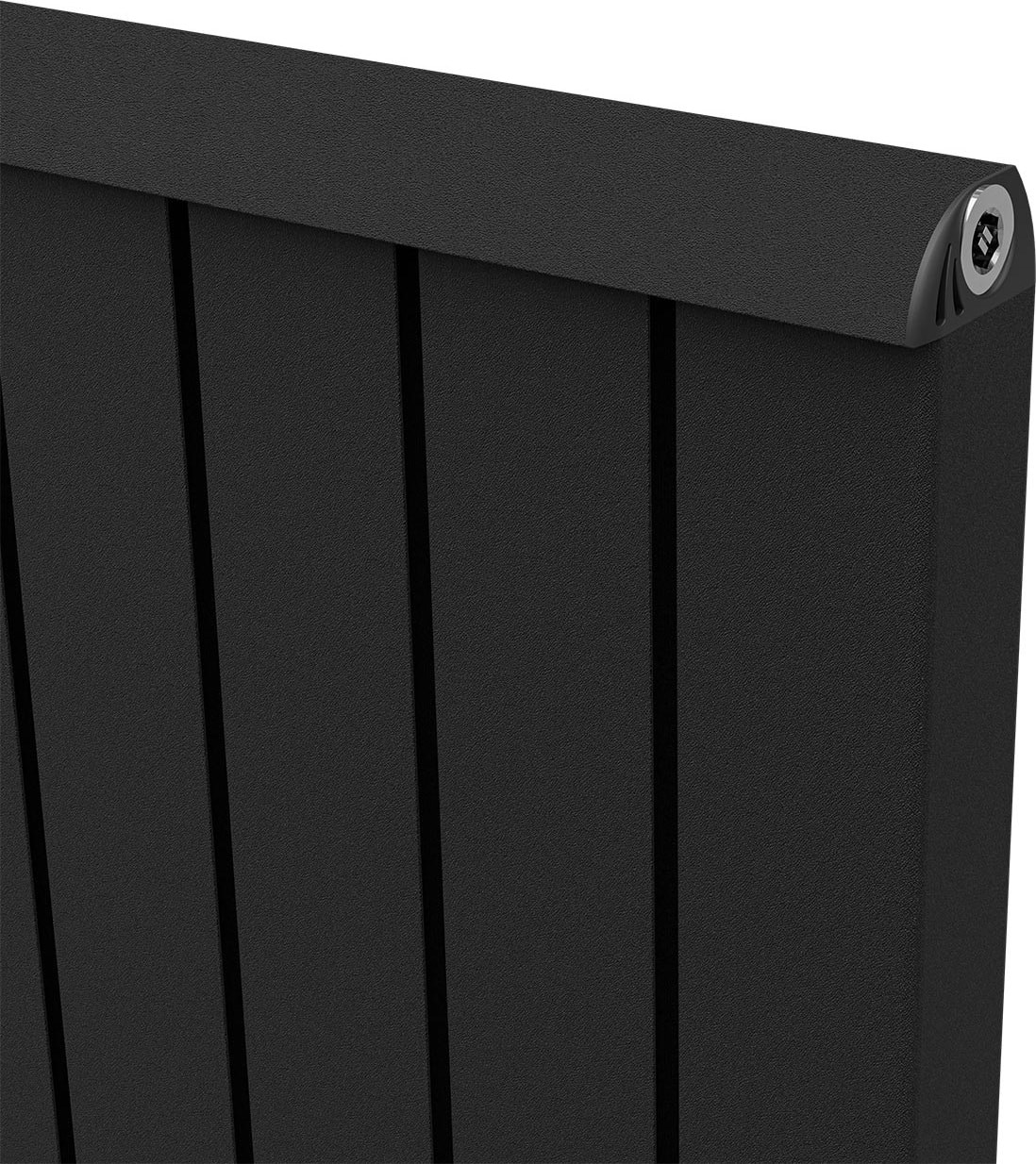 1800X392MM Armoni Dikey Alüminyum Radyatör Silk Patern Black (Pütürlü Siyah)
