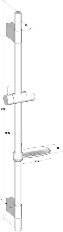 Duş Seti 70 cm Ayarlanabilir Yükseklik Ergonomik Kullanım Krom Kaplama